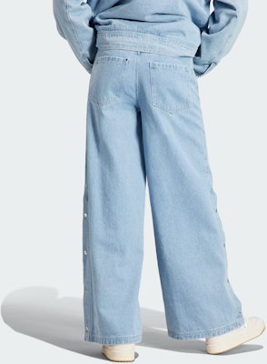 (Women) adidas Originals Spliced Wide-Leg Denim Pants Triple Stripe Light Blue IS5249 Shop (Women) adidas Originals Spliced Wide-Leg Denim Pants Triple Stripe Light Blue IS5249