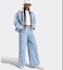 Details for (Women) adidas Originals Spliced Wide-Leg Denim Pants Triple Stripe Light Blue IS5249