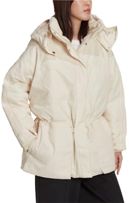 (Women) adidas Originals White Hooded Parka Jacket with Zip Front. HK5249 Shop (Women) adidas Originals White Hooded Parka Jacket with Zip Front. HK5249