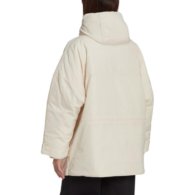 Purchase (Women) adidas Originals  White Hooded Parka Jacket with Zip Front. HK5249