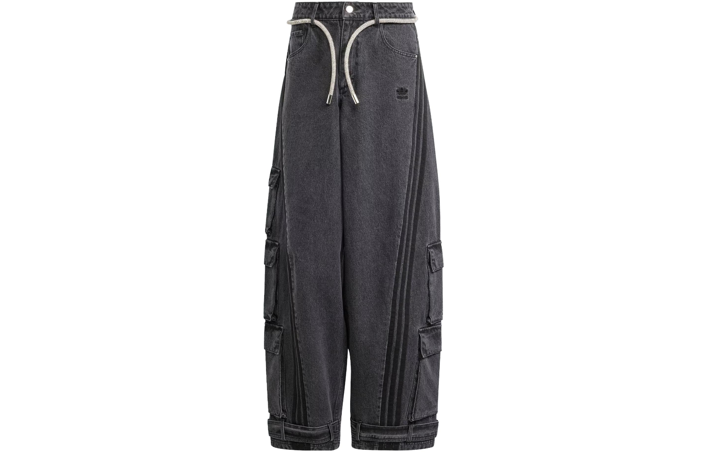 Order (W) アディダスオリジナル ワイドレッグカーゴデニムパンツ ブラック IV9345