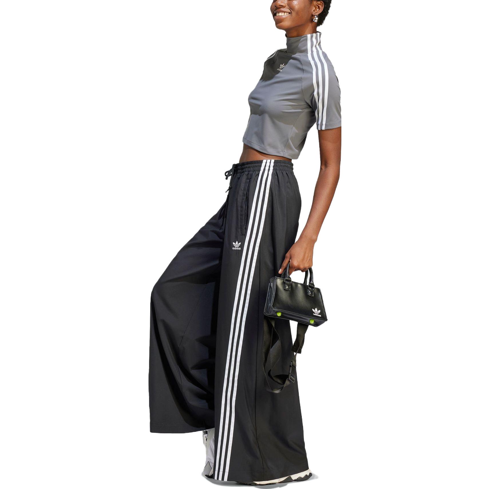 Purchase (Women) adidas Originals  Wide-Leg Track Pants Black - Spice Series 3-Stripes. IV9318