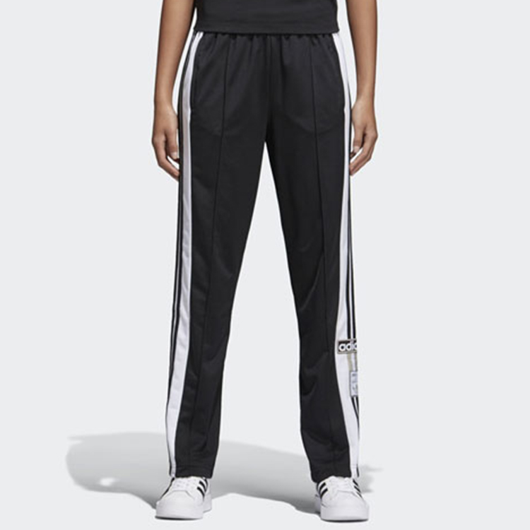 Purchase (Women) adidas Originals Adibreak Black Retro Track Pants with Side Stripes CV8276
