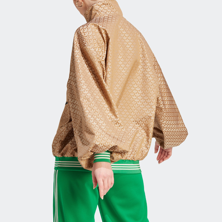 (Women) adidas Originals Adicolor 70s Brown Half-Zip Retro Monogram Track Jacket IK7883 圖 4