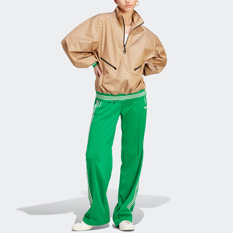 (Women) adidas Originals Adicolor 70s Brown Half-Zip Retro Monogram Track Jacket IK7883 圖 5