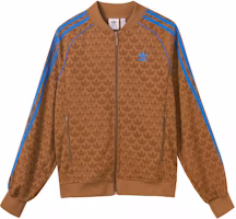 (Women) adidas Originals Adicolor 70s Logo Print Retro Striped Track Jacket Brown Wmns IK7873 (Women) adidas Originals Adicolor 70s Logo Print Retro Striped Track Jacket Brown Wmns IK7873