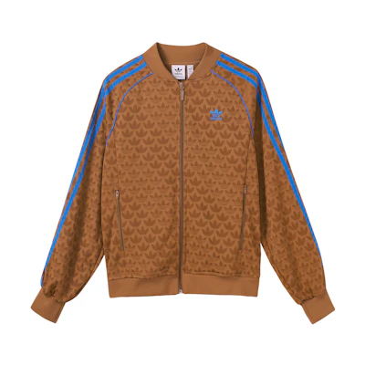(Women) adidas Originals Adicolor 70s Logo Print Retro Striped Track Jacket Brown Wmns IK7873