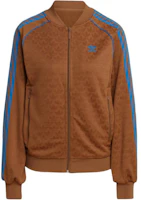Shop (Women) adidas Originals Adicolor 70s Logo Print Retro Striped Track Jacket Brown Wmns IK7873