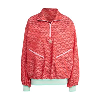 (Women) adidas Originals Adicolor 70s Retro Logo Zip Pullover Jacket Light Red IK7884