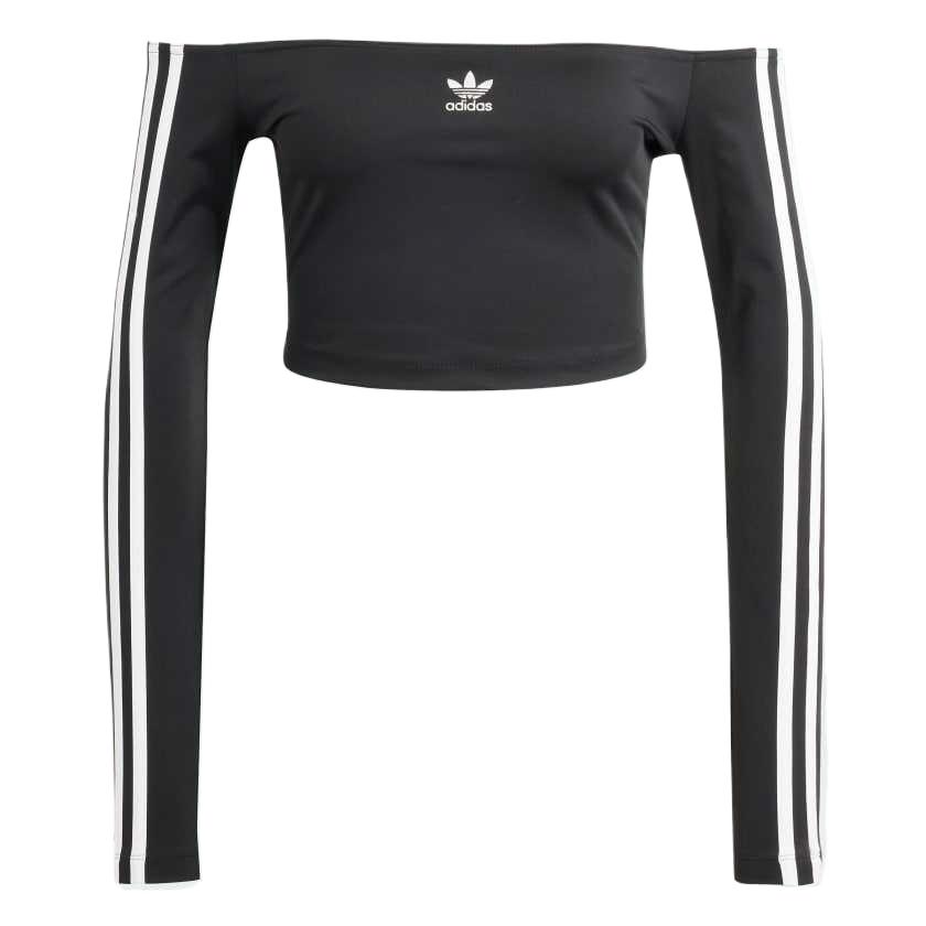 (Women) adidas Originals Adicolor Black Logo Cropped Long-Sleeve T-Shirt JD0274