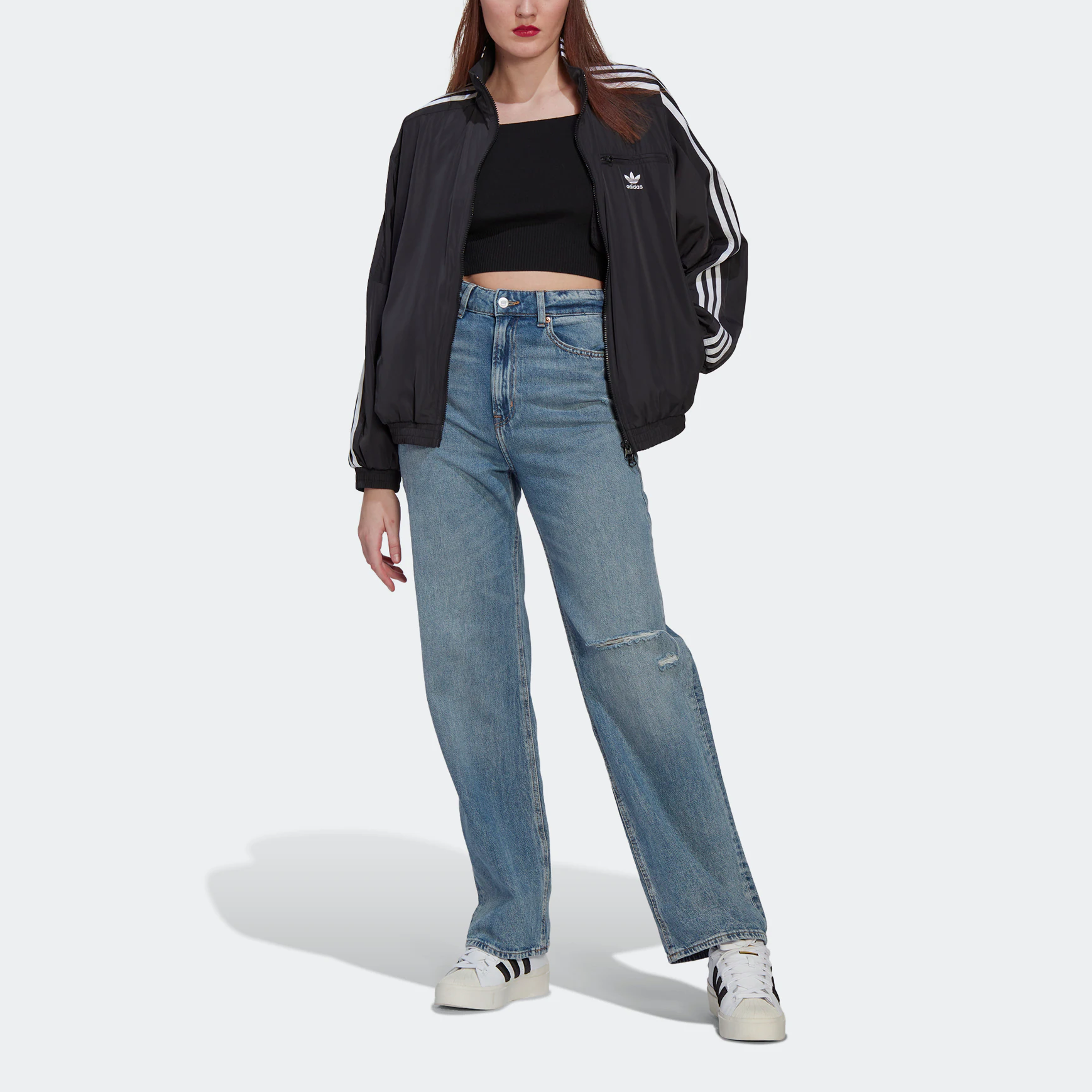 (Women) adidas Originals Adicolor Black Track Jacket Retro Stripe Logo Design HM2152 圖 3