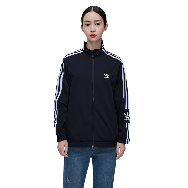 Sizing (W) adidas Originals Adicolor Jaket Track Hitam 3-Stripes Edisi Musim Gugur. H20540