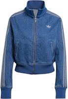 (Women) adidas Originals Adicolor Denim TT Vintage Indigo Stripe Zip Jacket JD2570 (Women) adidas Originals Adicolor Denim TT Vintage Indigo Stripe Zip Jacket JD2570