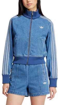 (W) 아디다스 오리지널스 아디컬러 데님 빈티지 인디고 스트라이프 집업 재킷 JD2570 Shop (W) 아디다스 오리지널스 아디컬러 데님 빈티지 인디고 스트라이프 집업 재킷 JD2570