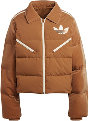 (Women) adidas Originals Adicolor Heritage Now Brown Velvet Puffer Jacket Winter IB2028 Buy (Women) adidas Originals Adicolor Heritage Now Brown Velvet Puffer Jacket Winter IB2028