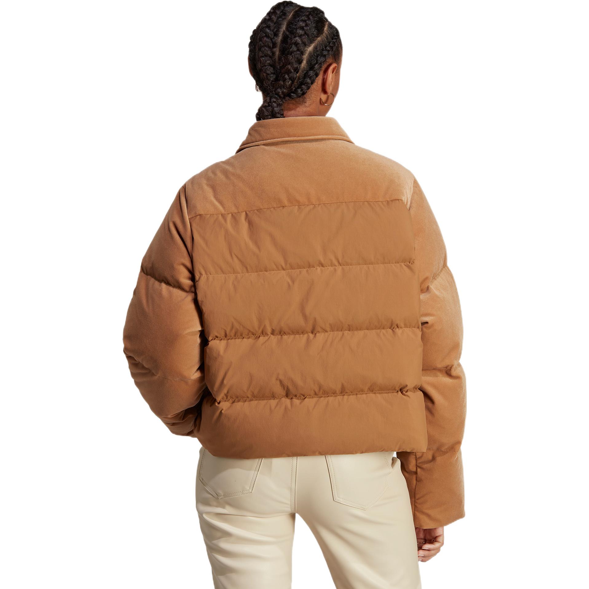 Shop (Women) adidas Originals Adicolor Heritage Now  Brown Velvet Puffer Jacket Winter IB2028