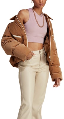 (Women) adidas Originals Adicolor Heritage Now Brown Velvet Puffer Jacket Winter IB2028 Purchase (Women) adidas Originals Adicolor Heritage Now Brown Velvet Puffer Jacket Winter IB2028