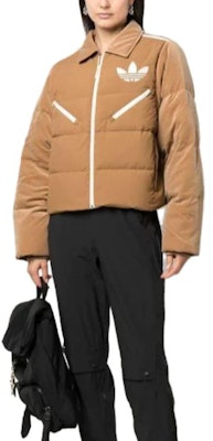 (Women) adidas Originals Adicolor Heritage Now Brown Velvet Puffer Jacket Winter IB2028 Details for (Women) adidas Originals Adicolor Heritage Now Brown Velvet Puffer Jacket Winter IB2028