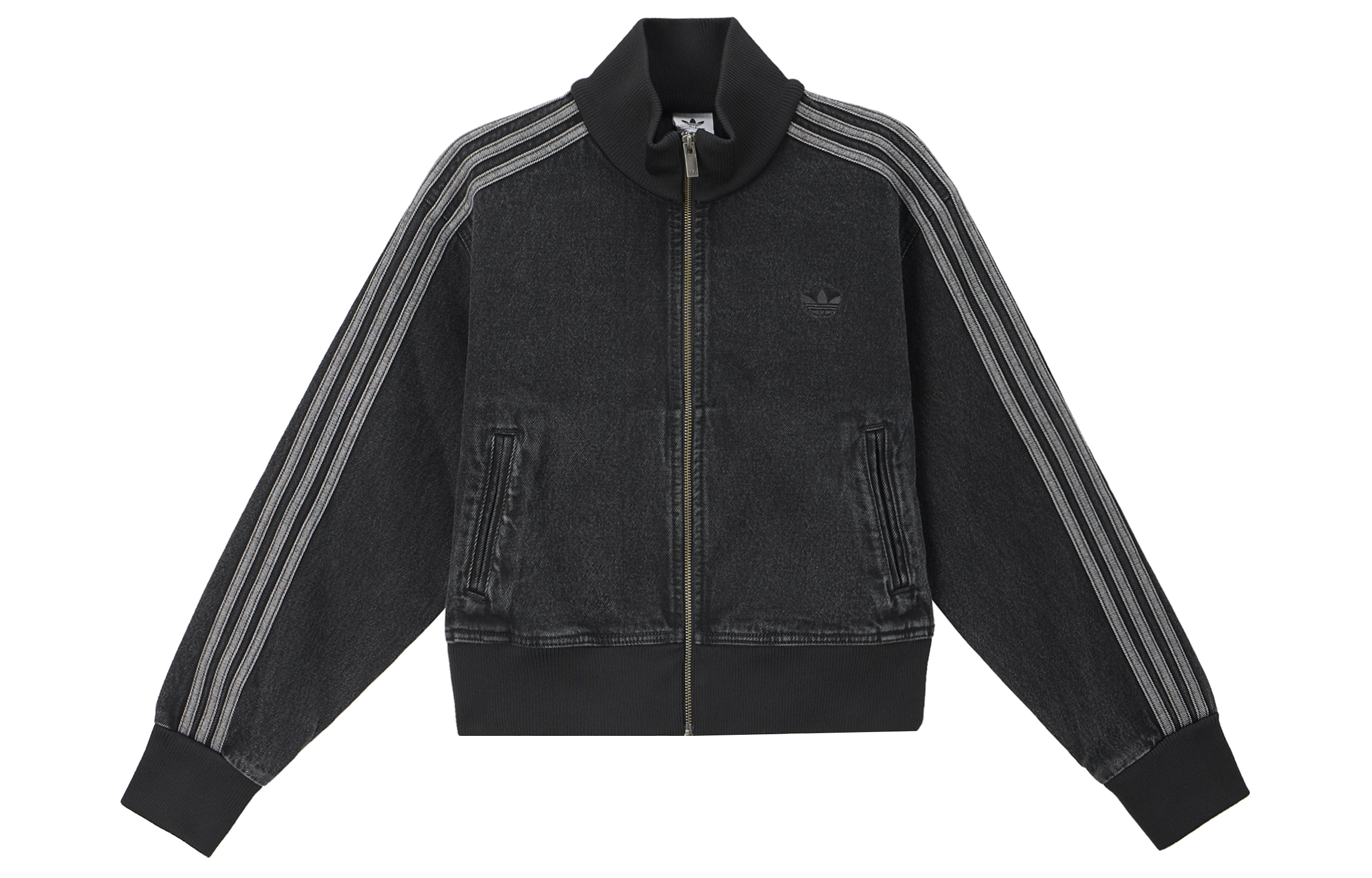 (Women) adidas Originals Adicolor Retro Track Jacket Zip Denim Black Striped JD3110