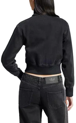 (Women) adidas Originals Adicolor Retro Track Jacket Zip Denim Black Striped JD3110 Shop (Women) adidas Originals Adicolor Retro Track Jacket Zip Denim Black Striped JD3110