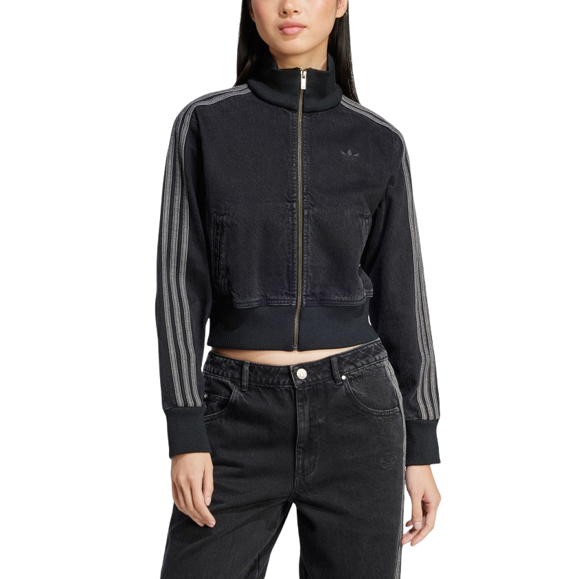 (Women) adidas Originals Adicolor Retro Track Jacket Zip Denim Black Striped JD3110 圖 5