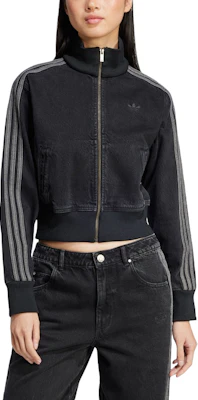 (Women) adidas Originals Adicolor Retro Track Jacket Zip Denim Black Striped JD3110 Purchase (Women) adidas Originals Adicolor Retro Track Jacket Zip Denim Black Striped JD3110