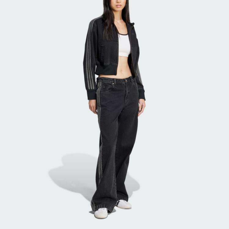 (Women) adidas Originals Adicolor Retro Track Jacket Zip Denim Black Striped JD3110 圖 6