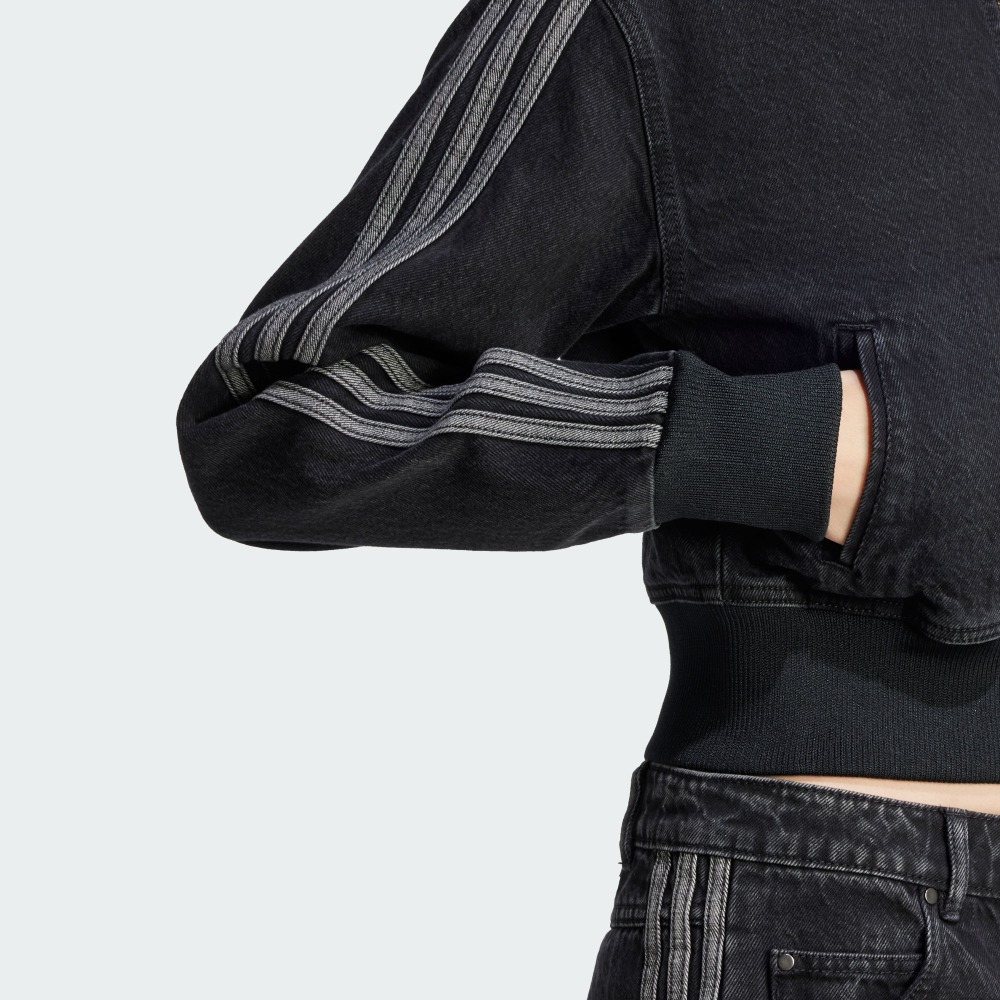 (Women) adidas Originals Adicolor Retro Track Jacket Zip Denim Black Striped JD3110 圖 7