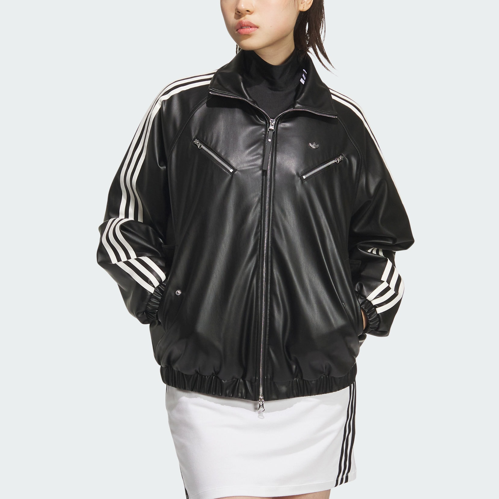 Lookbook (Women) adidas Originals Adicolor Sport Pul Jacket  Black Retro Casual Long Sleeve JD3778