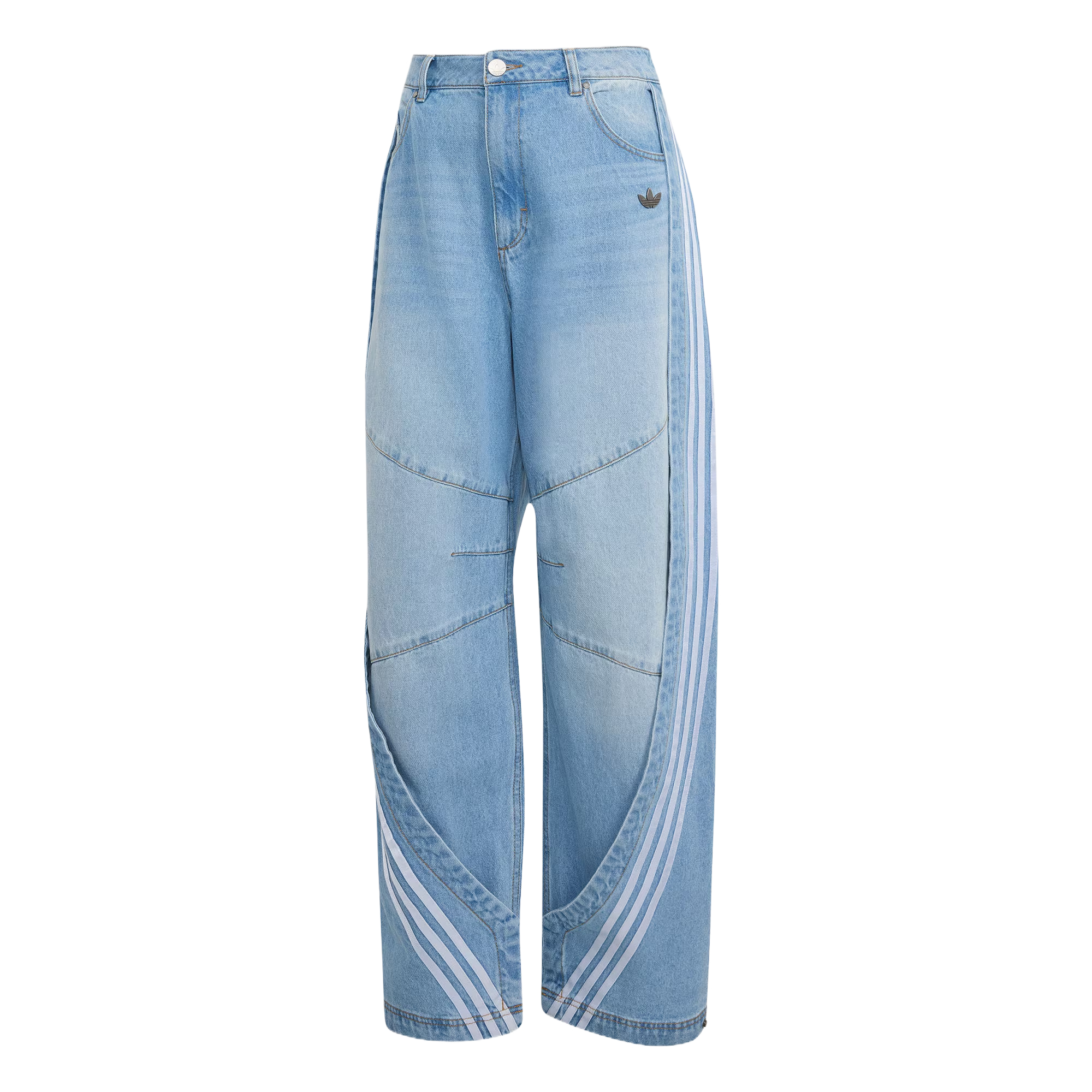 (Women) adidas Originals ADILENIUM 3-Stripes Soft-Fit Buttoned Denim Jeans KY5188