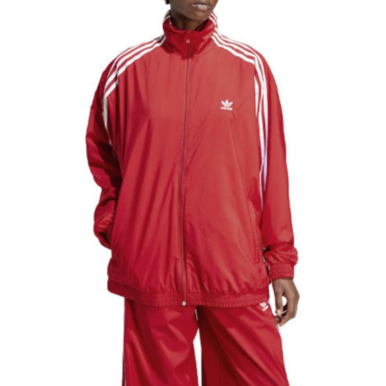 Purchase (W) adidas Originals Adilenium Track Jacket Oversized Merah Retro Style. IV9336