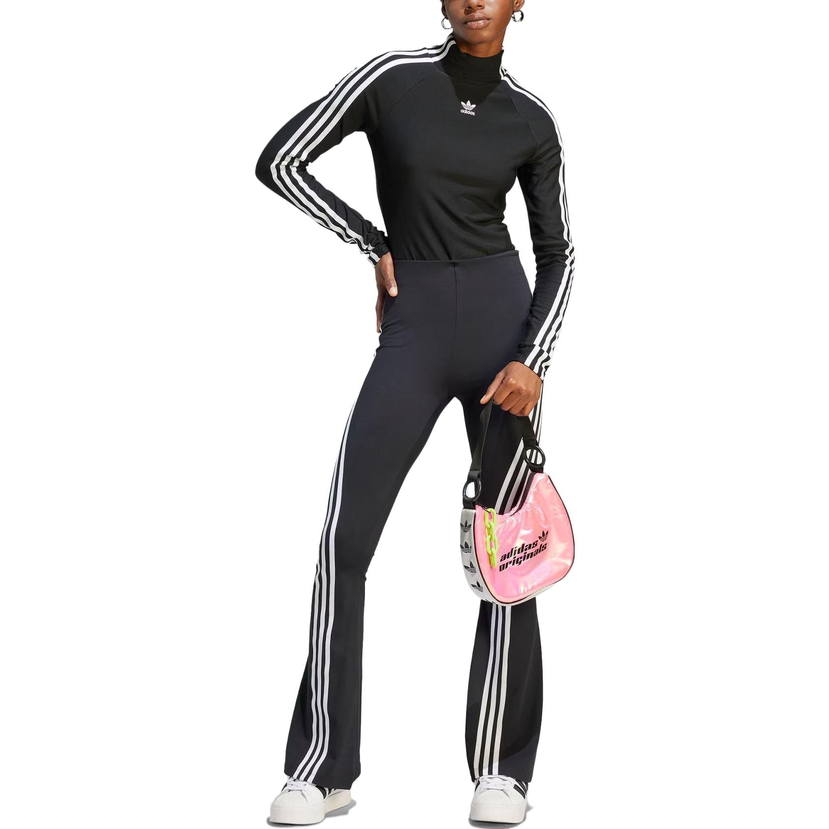 Shop (Women) adidas Originals Adilenium Black High Neck Slim Fit Long Sleeve  Tee IV9331