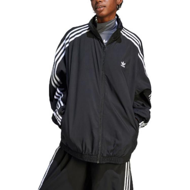 (Women) adidas Originals Adilenium Oversized Track Top  Black Retro Jacket IV9339 圖 5
