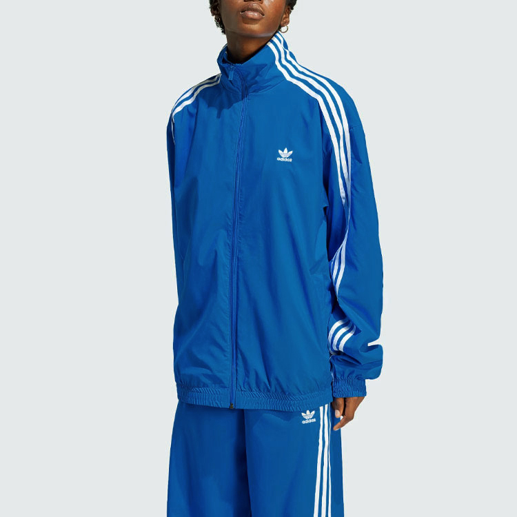 (Women) adidas Originals Adilenium Oversized Track Top Blue Striped Jacket IV9337 圖 5