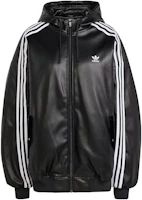 (Women) adidas Originals ADILENIUM Retro Hooded Jacket - Black IV9328 (Women) adidas Originals ADILENIUM Retro Hooded Jacket - Black IV9328