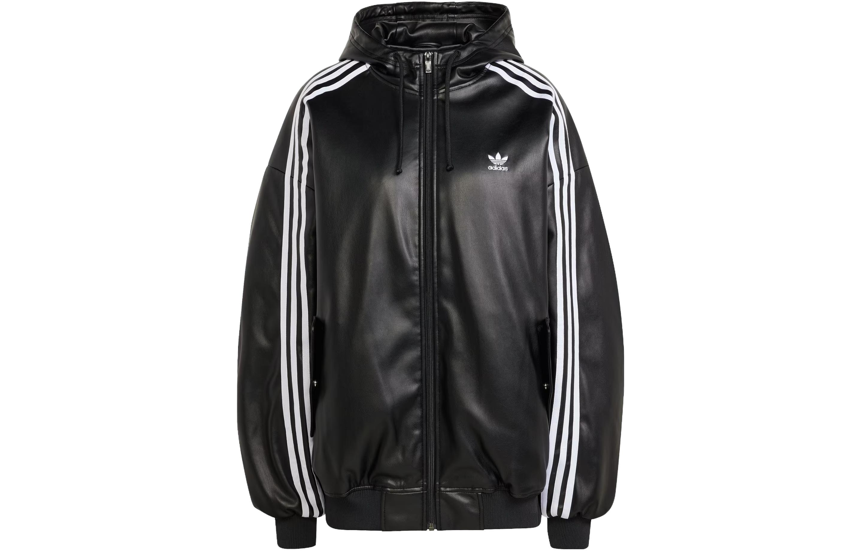 (Women) adidas Originals ADILENIUM Retro Hooded Jacket - Black IV9328 圖 2