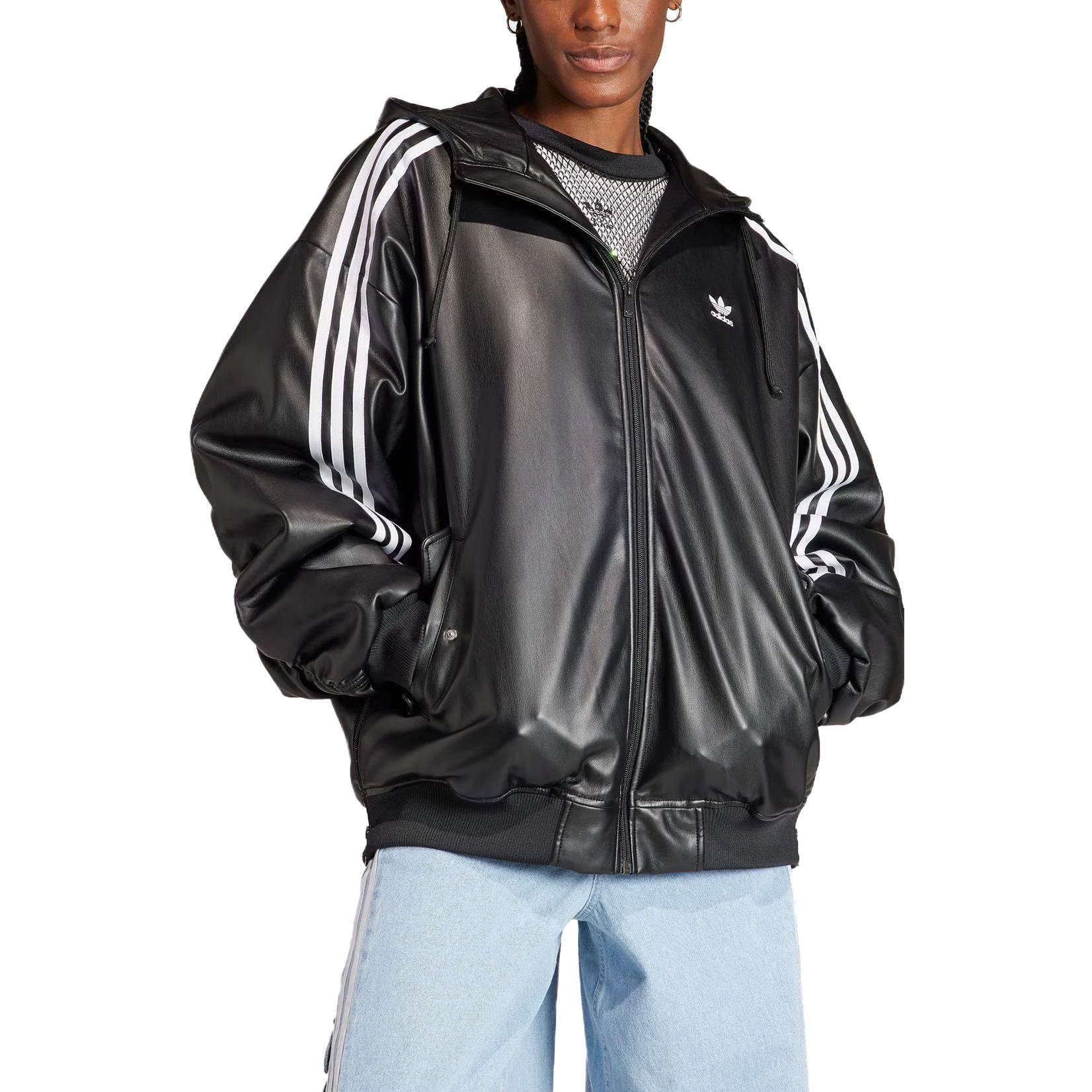 (Women) adidas Originals ADILENIUM Retro Hooded Jacket - Black IV9328 圖 5