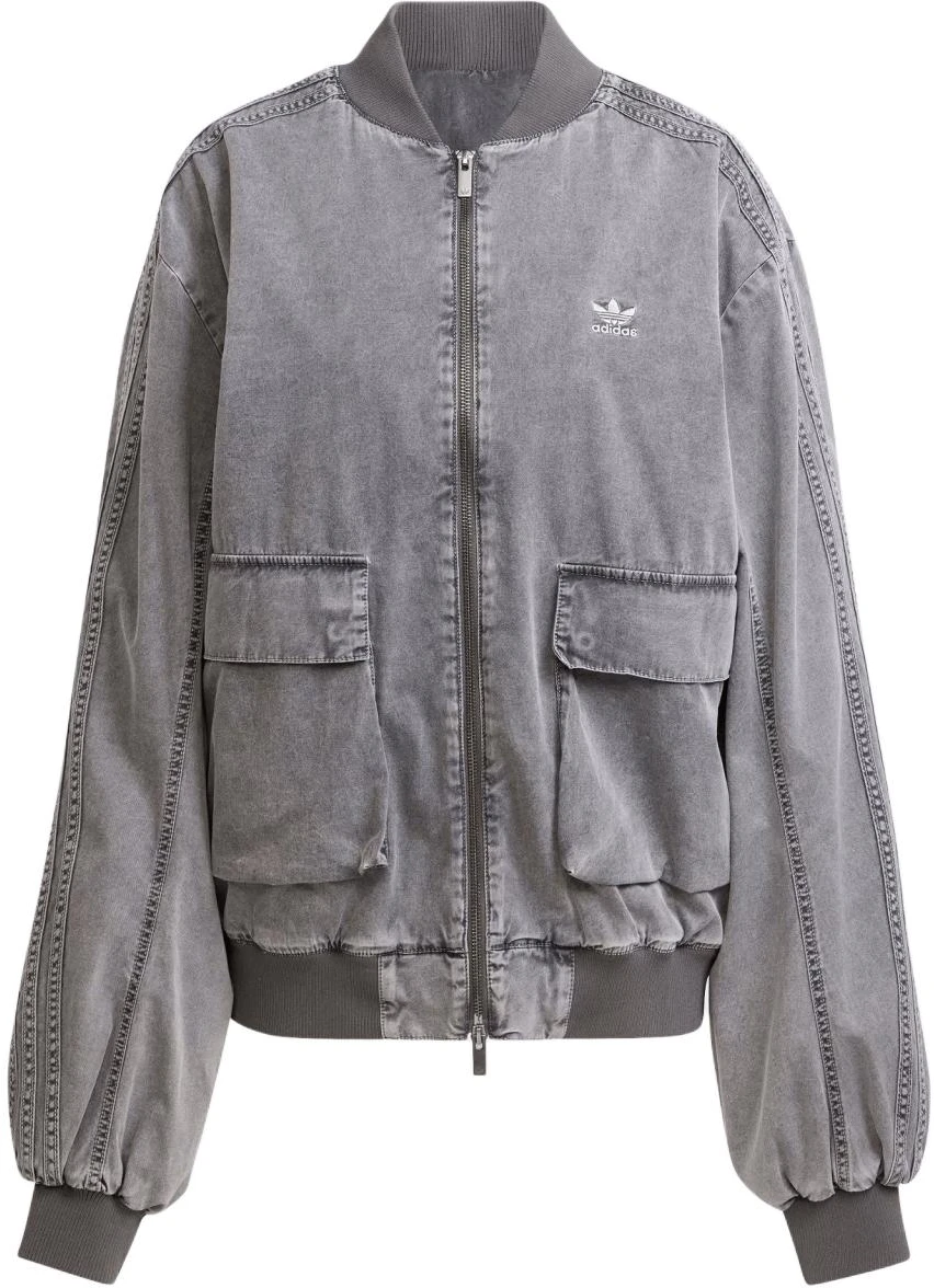 women-adidas-originals-adilenium-ss-24-grey-long-sleeve-bomber-jacket-jm-9264