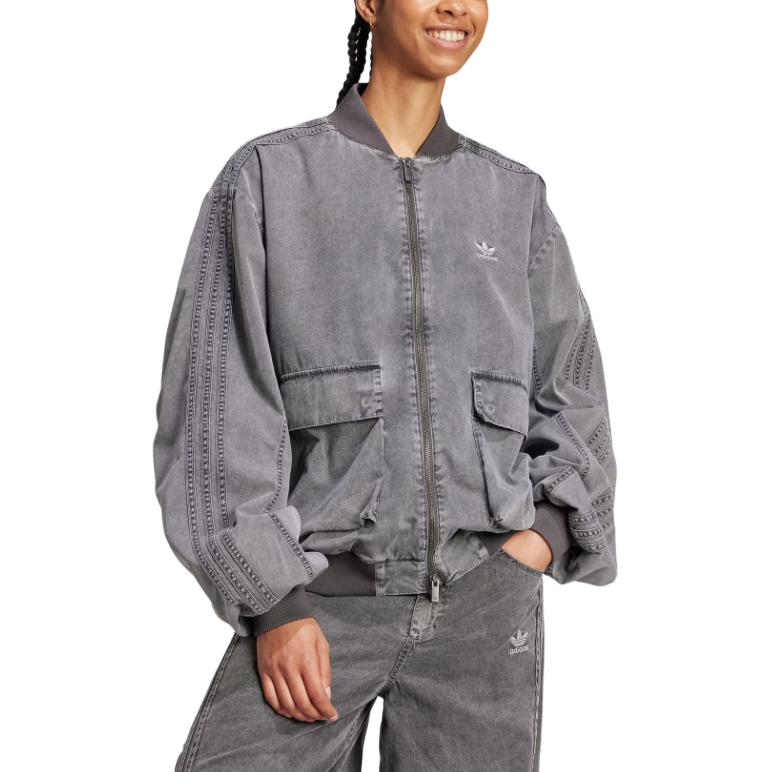 Lookbook (W) 阿迪达斯Originals Adilenium SS24灰色长袖飞行夹克 JM9264