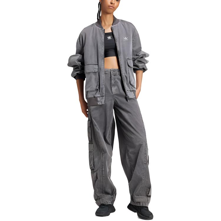 Purchase (W) 阿迪达斯Originals Adilenium SS24灰色长袖飞行夹克 JM9264