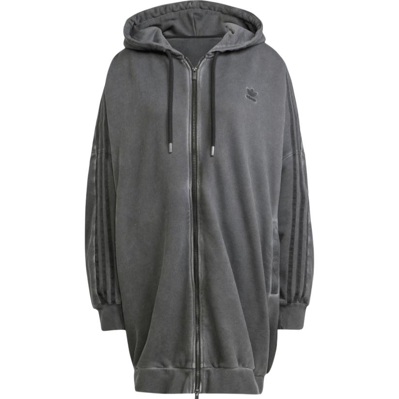 (Women) adidas Originals Adilenium Washed Full-Zip Hoodie Relaxed Fit - Grey JM9249 圖 2