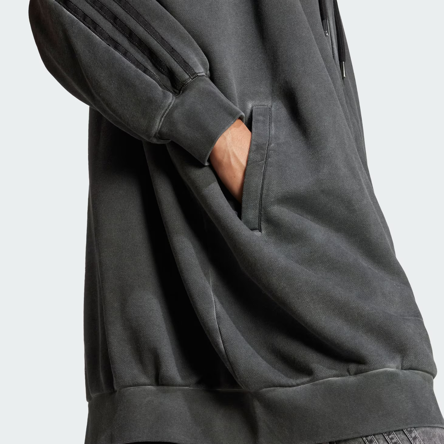 (Women) adidas Originals Adilenium Washed Full-Zip Hoodie Relaxed Fit - Grey JM9249 圖 6