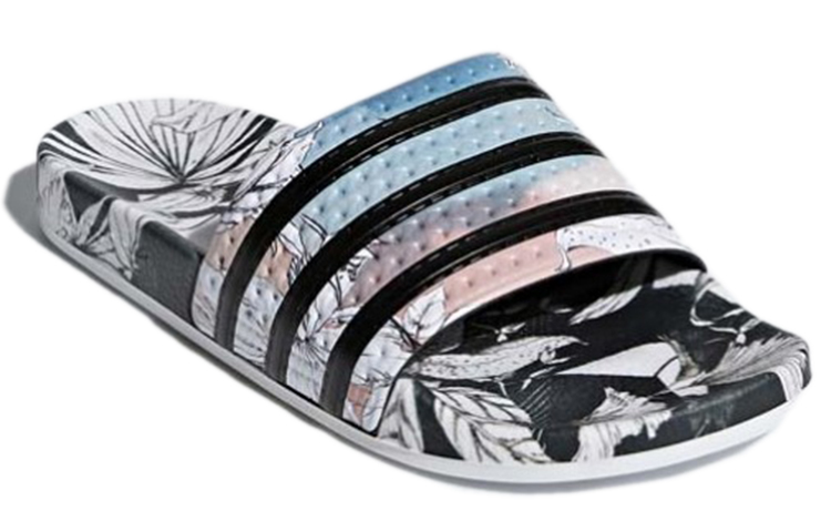 (W) adidas Originals Adilette 'Black White' 圖 3