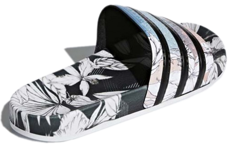 (W) adidas Originals Adilette 'Black White' 圖 4