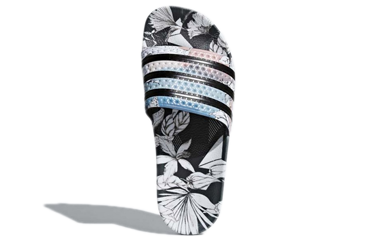 (W) adidas Originals Adilette 'Black White' 圖 5