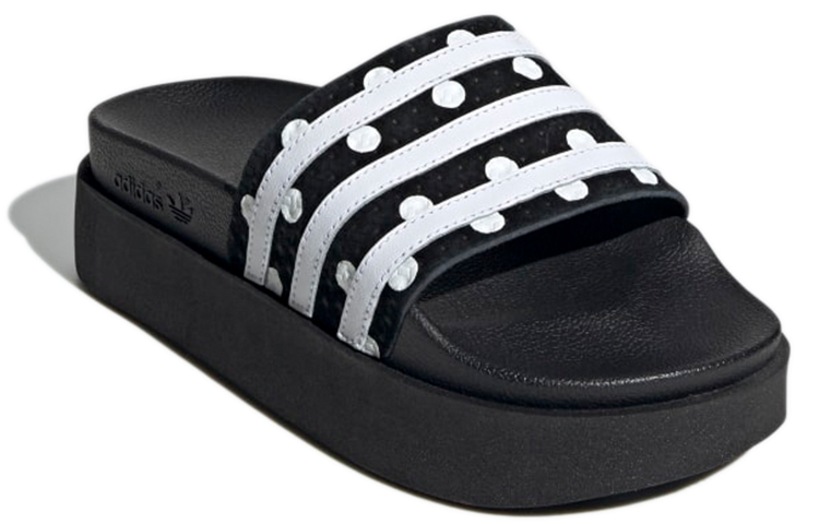 (W) adidas Originals Adilette Bold 'Charcoal Black' 圖 3