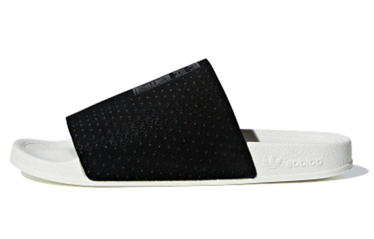 (W) adidas originals Adilette Luxe 'Black White'