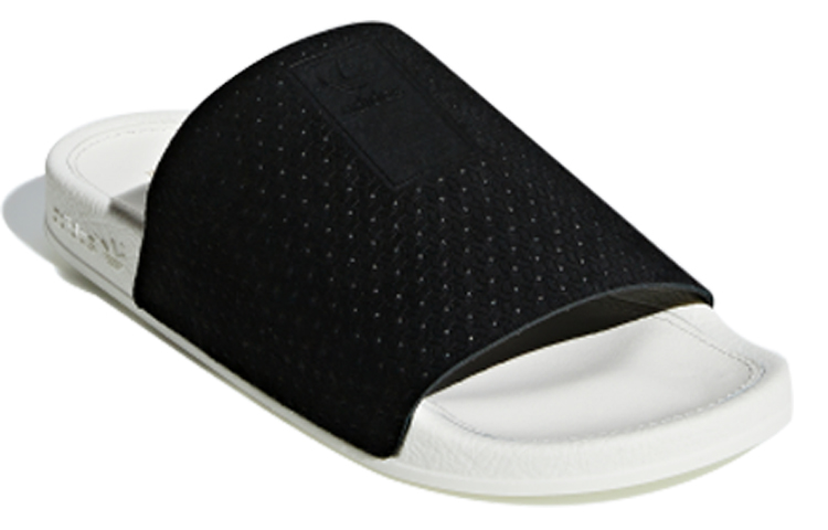 (W) adidas originals Adilette Luxe 'Black White' 圖 2