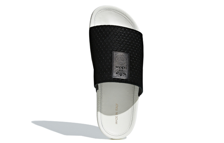 (W) adidas originals Adilette Luxe 'Black White' 圖 4