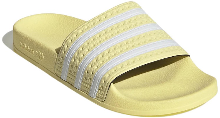 (Women) adidas Originals Adilette Slides 'Lemon Yellow' GZ6366 Lookbook (Women) adidas Originals Adilette Slides 'Lemon Yellow' GZ6366
